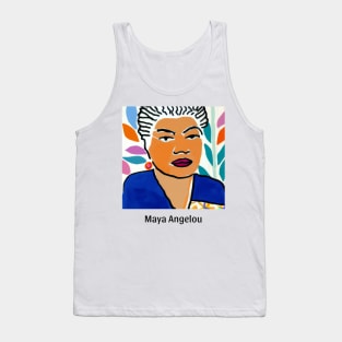 Maya Angelou Tribute - Famous Author Illustrations Tank Top